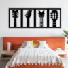 Stylish Guitar Silhouette Wall Decor in a Modern Bedroom