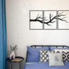 Elegant Tree Branch Wall Art in Modern Bedroom