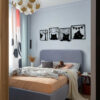 Charming Cat Silhouette Wall Decor in a Modern Bedroom