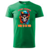 A green T-shirt with a vibrant skull graphic and the text "Street Warrior – Born to Be Wild."