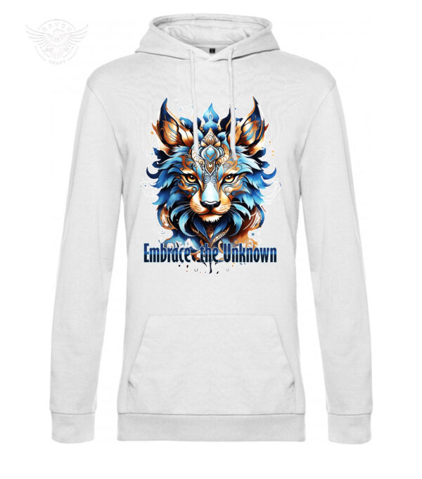 T-Shirt or Hoodie "Embrace the Unknown" – Mystical Wolf Design for Free Spirits - obrazek 10