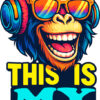 "This Is My Jam" T-Shirt & Hoodie – Funky Music-Inspired Monkey Design – Bild 2