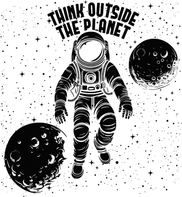 Think Outside the Planet – Astronaut Hoodie and T-Shirt - Image 2