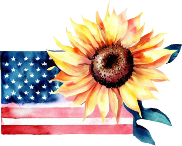 T-Shirt or Hoodie "Sunflower & Flag" – A Tribute to Freedom and Nature - obrazek 2