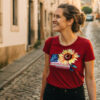 T-Shirt or Hoodie "Sunflower & Flag" – A Tribute to Freedom and Nature - obrazek 3